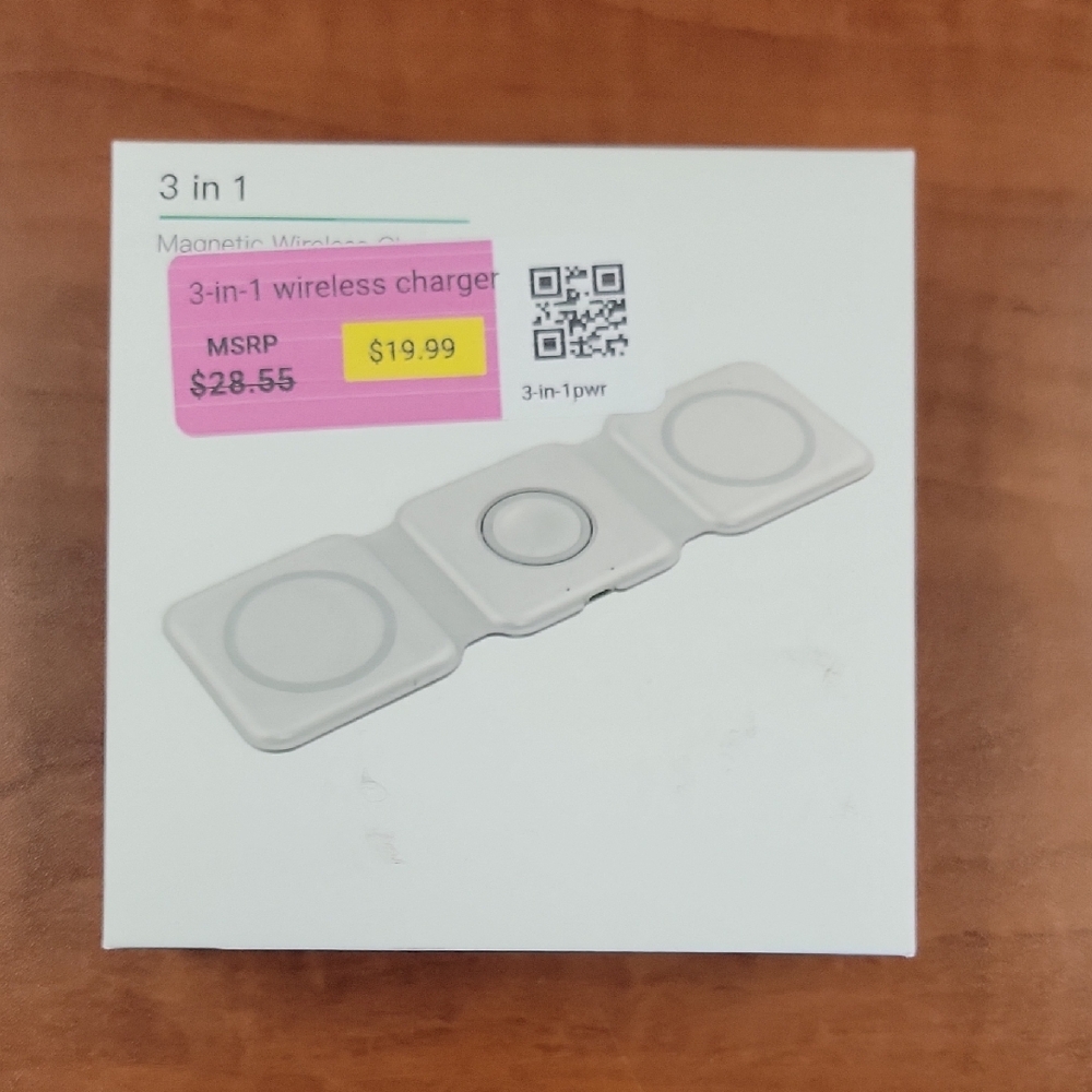 3-in-1 Foldable Wireless Charger - White